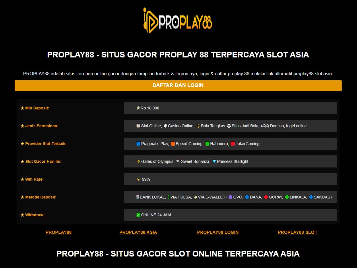 proplay88, proplay 88, pro play 88, proplay88 gacor, proplay88 slot, proplay88 asia, daftar proplay88, link alternatif proplay88, login proplay88, link proplay88, situs proplay88